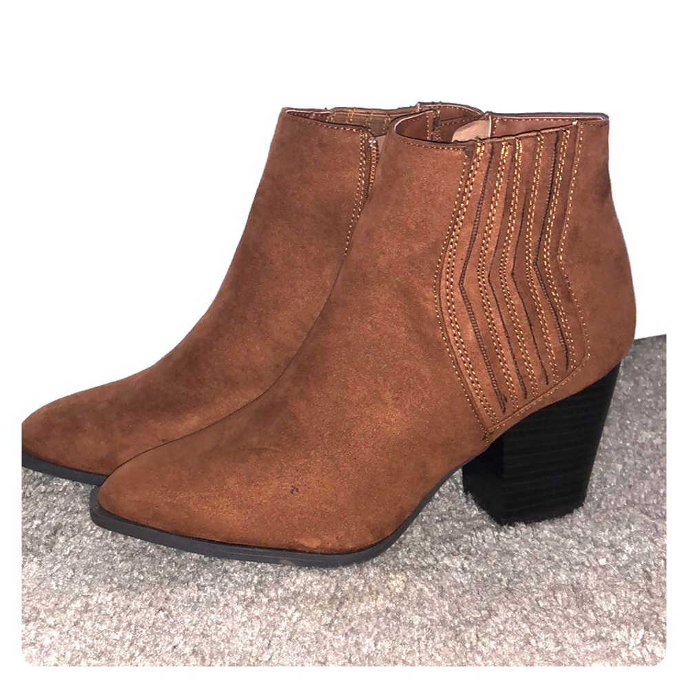 Tan booties NEVER WORN Size 8